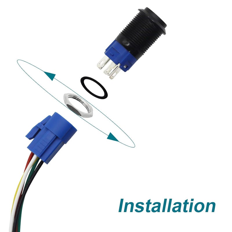 Gephynm Horn Button, Momentary Push Button Switch, Horn Switch for Car Modification, Push Button Switch a Tail Plug Harness - Image 5